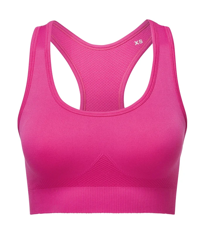 TriDri® TriDri® TriDri® seamless '3D fit' multi-sport sculpt solid colour bra in Fuchsia