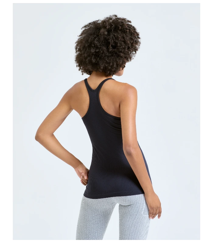 TriDri® TriDri® Women's TriDri® seamless '3D fit' multi-sport sculpt vest with secret support in Black Melange