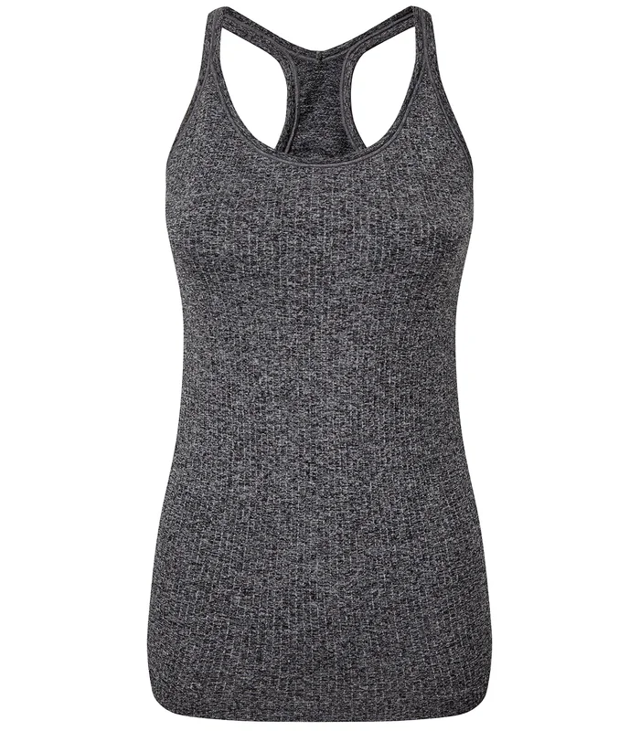 TriDri® TriDri® Women's TriDri® seamless '3D fit' multi-sport sculpt vest with secret support in Black Melange