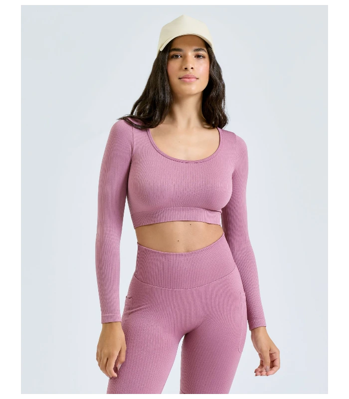 TriDri® TriDri® Womens TriDri® ribbed seamless '3D Fit' crop top in Black