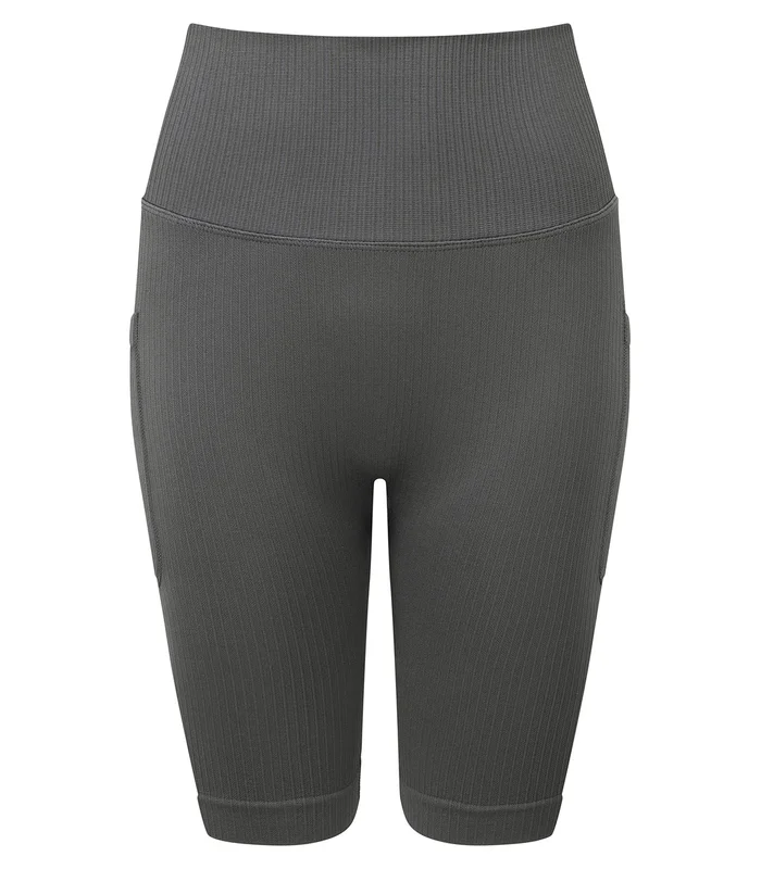 TriDri® TriDri® Womens TriDri® ribbed seamless '3D Fit' cycle shorts in Charcoal