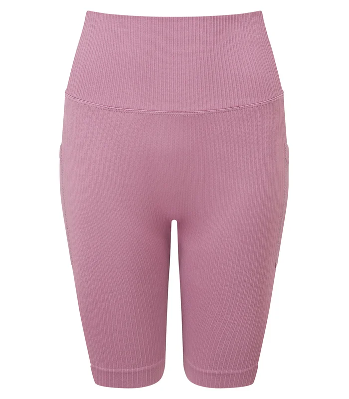 TriDri® TriDri® Womens TriDri® ribbed seamless '3D Fit' cycle shorts in Mauve