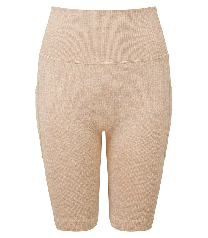 TriDri® TriDri® Womens TriDri® ribbed seamless '3D Fit' cycle shorts in Nude Melange