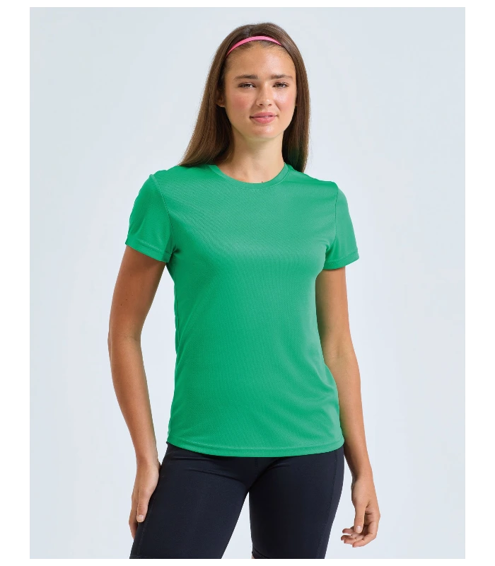 TriDri® TriDri® Womens TriDri® Ion-Charge recycled textured tee in Black Melange