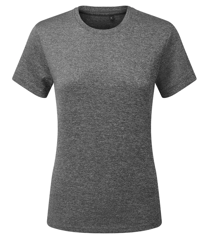 TriDri® TriDri® Womens TriDri® Ion-Charge recycled textured tee in Black Melange