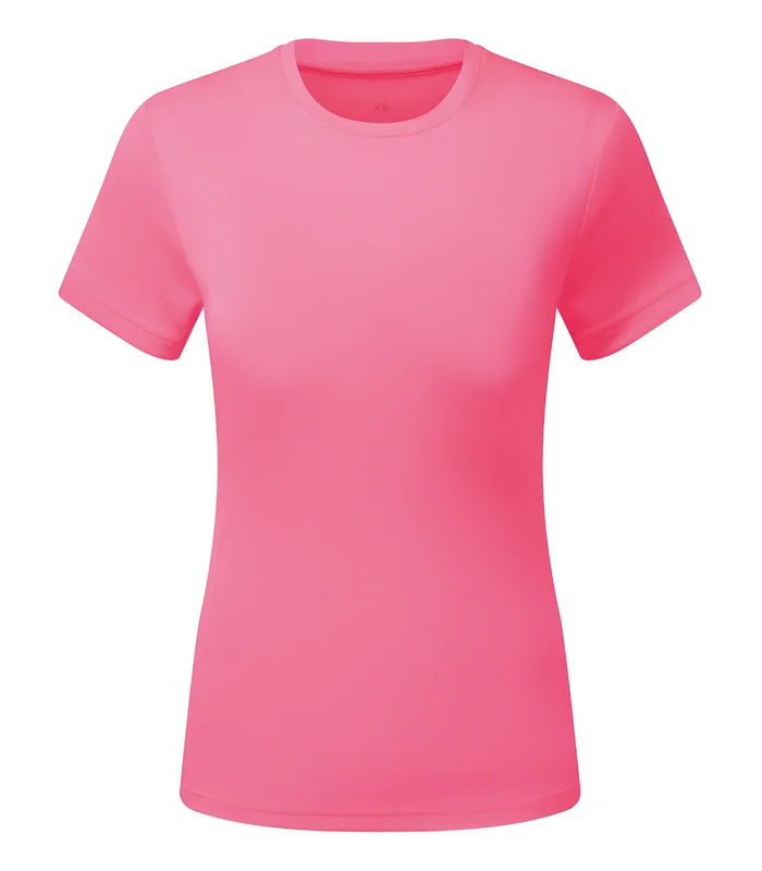 TriDri® TriDri® Womens TriDri® Ion-Charge recycled textured tee in Lightning Pink
