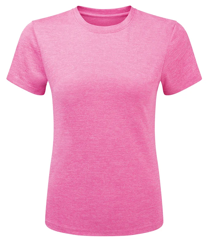 TriDri® TriDri® Womens TriDri® Ion-Charge recycled textured tee in Pink Melange