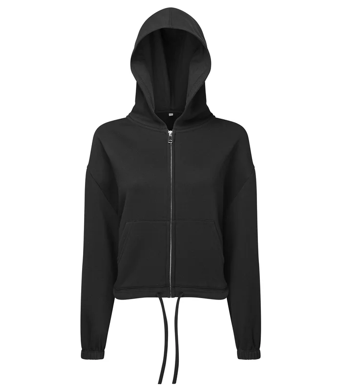 TriDri® TriDri® Womens TriDri® recycled drawstring full-zip hoodie in Black