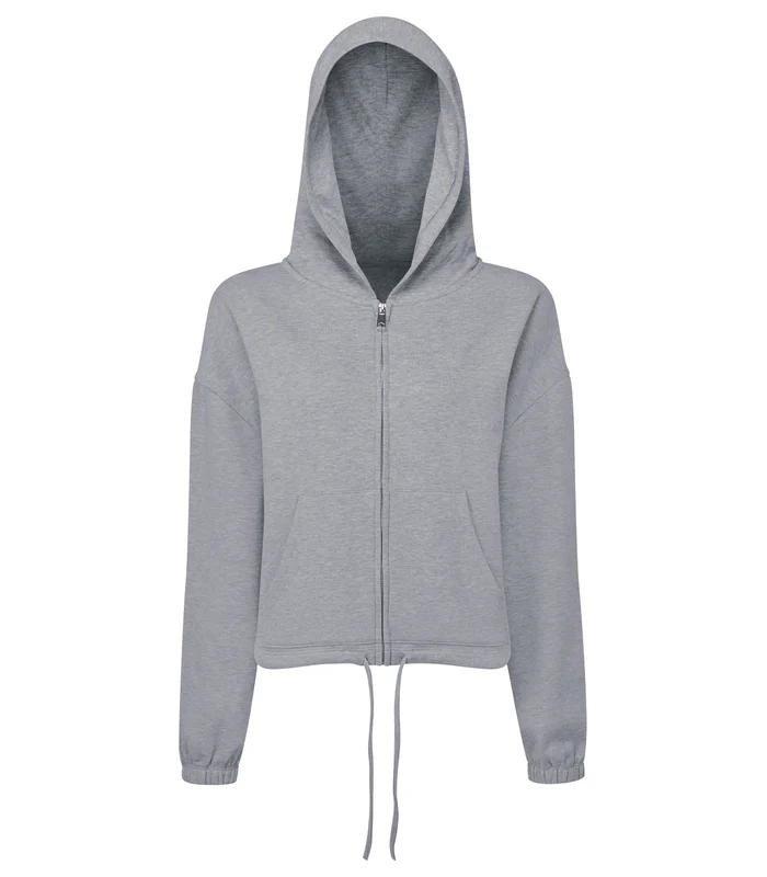 TriDri® TriDri® Womens TriDri® recycled drawstring full-zip hoodie in Heather Grey
