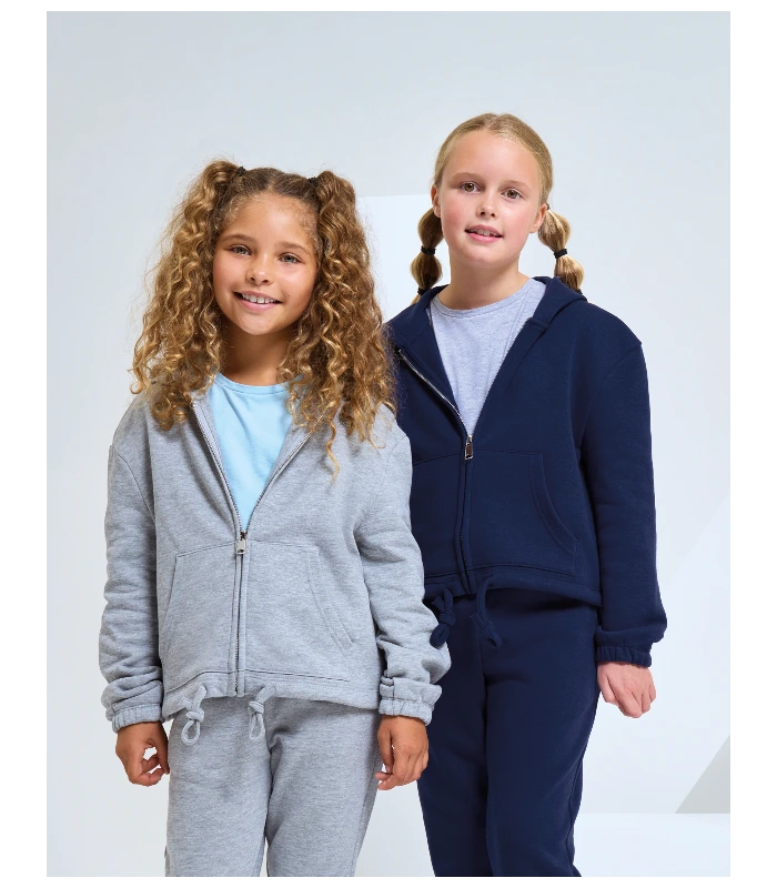 TriDri® TriDri® Kids TriDri® recycled cropped oversize full-zip hoodie in Black