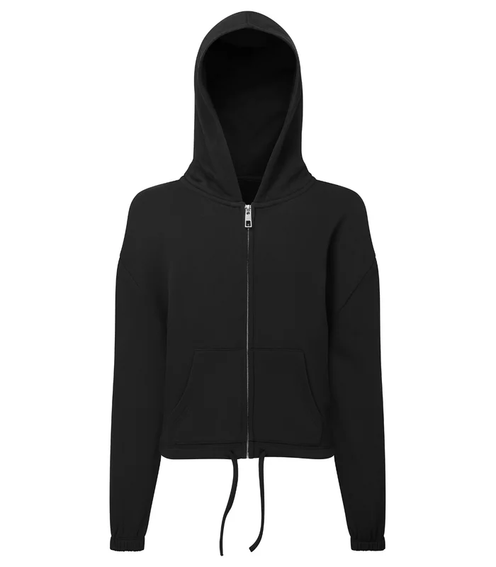 TriDri® TriDri® Kids TriDri® recycled cropped oversize full-zip hoodie in Black
