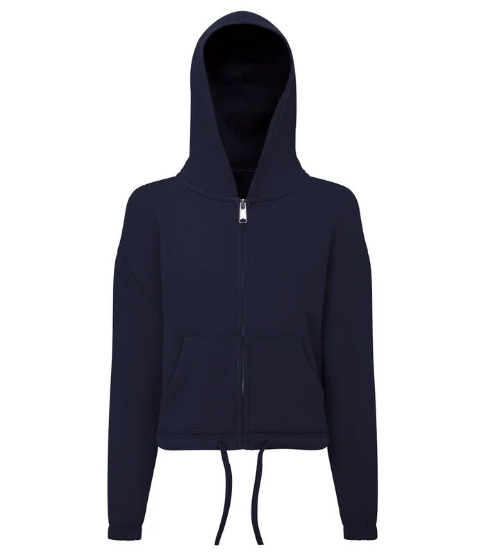 TriDri® TriDri® Kids TriDri® recycled cropped oversize full-zip hoodie in Navy