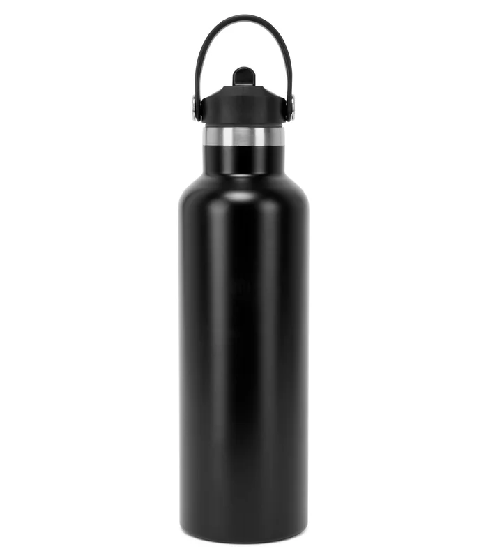 TriDri® TriDri® TriDri® Vacuum sports water bottle with flip-up straw in Black