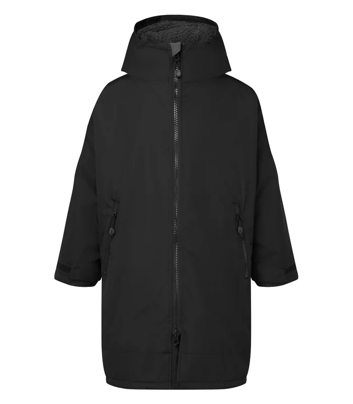 TriDri® TriDri® Kids TriDri® All-seasons waterproof changing robe in Black/Charcoal