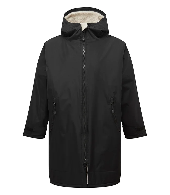 TriDri® TriDri® Kids TriDri® All-seasons waterproof changing robe in Black/Natural