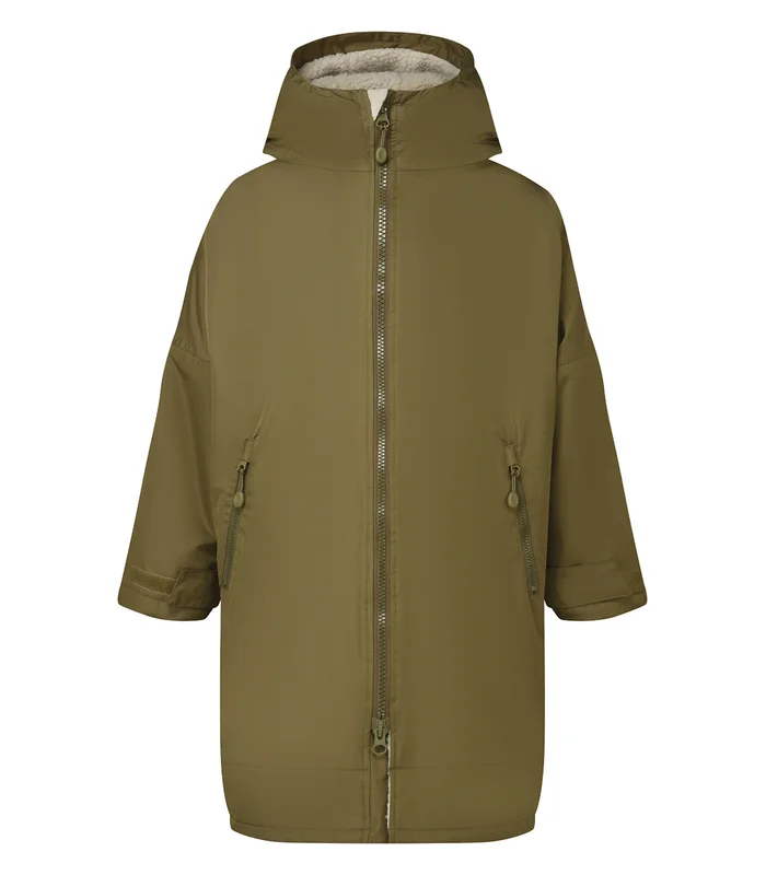 TriDri® TriDri® Kids TriDri® All-seasons waterproof changing robe in Olive/Natural