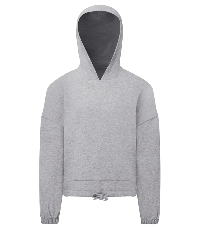 TriDri® TriDri® Kids TriDri® recycled cropped oversize hoodie in Heather Grey