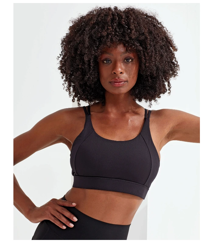 TriDri® TriDri® Women's TriDri® crossback sports bra (medium impact) in Black