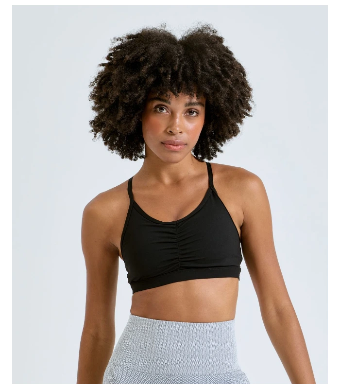 TriDri® TriDri® Women's TriDri® ruched sports bra (medium impact) in Black
