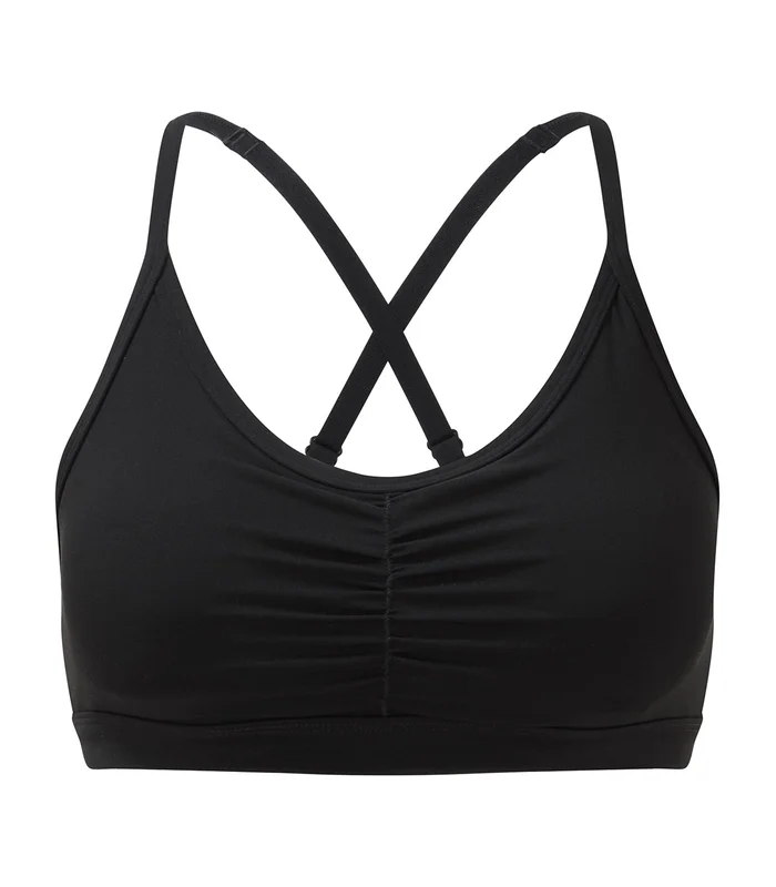 TriDri® TriDri® Women's TriDri® ruched sports bra (medium impact) in Black