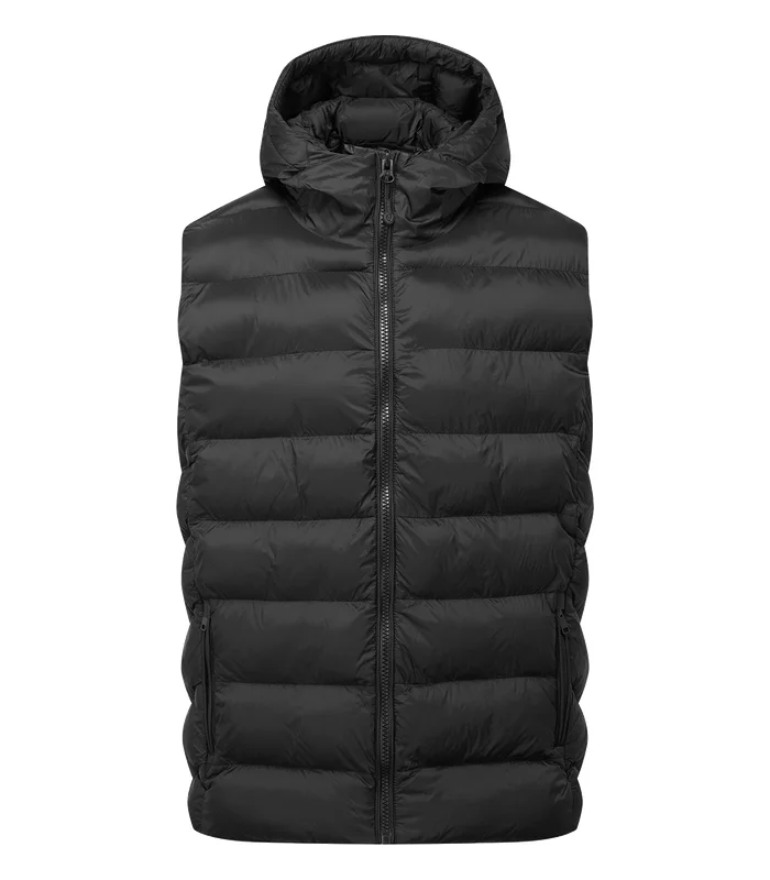 2786 2786 Solitude recycled hooded bodywarmer in Black