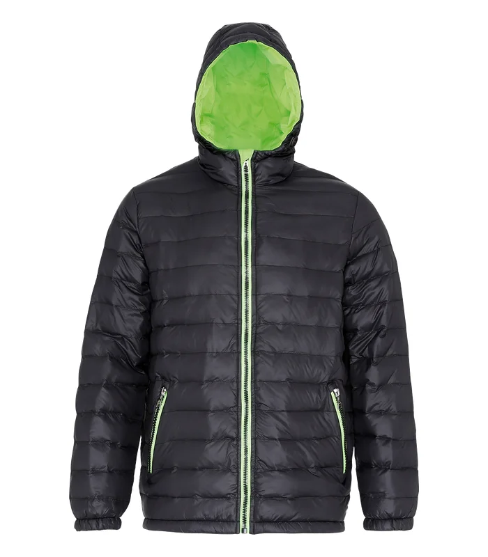 2786 2786 Padded jacket in Black/Lime