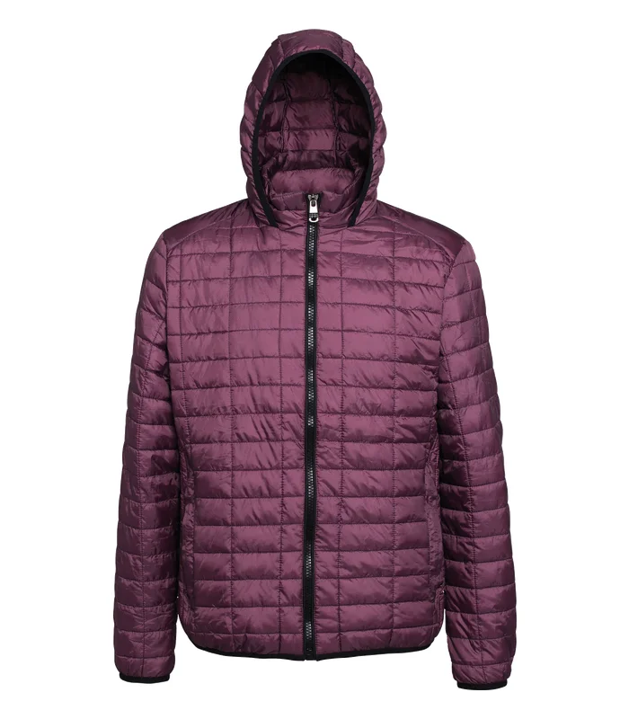 2786 2786 Honeycomb hooded jacket in Mulberry