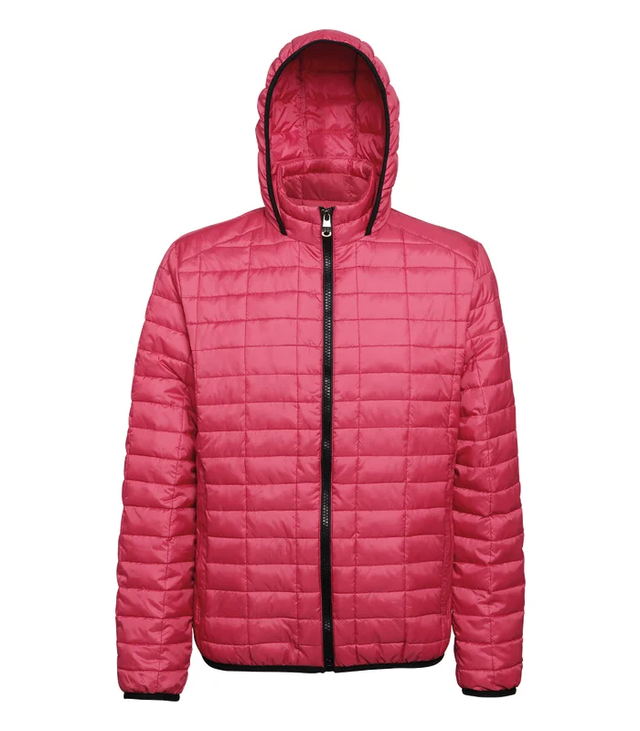 2786 2786 Honeycomb hooded jacket in Red