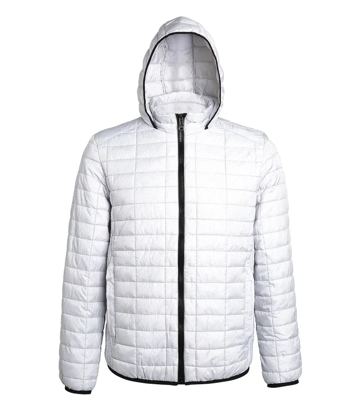 2786 2786 Honeycomb hooded jacket in White