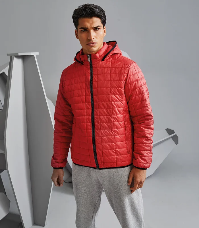 2786 2786 Honeycomb hooded jacket in Mulberry