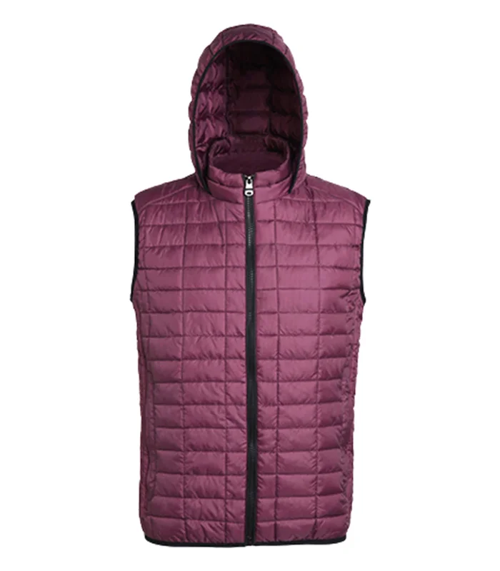 2786 2786 Honeycomb hooded gilet in Mulberry*
