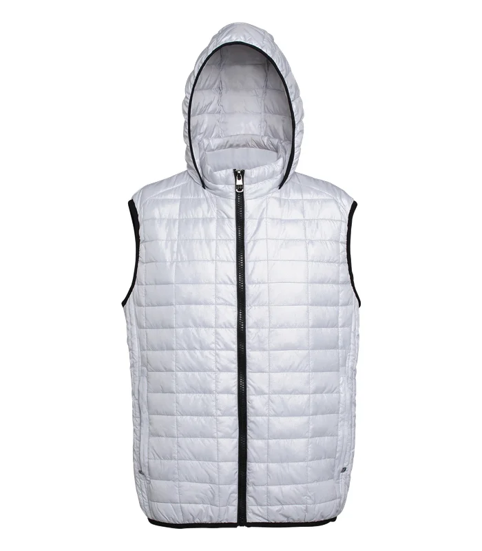 2786 2786 Honeycomb hooded gilet in White