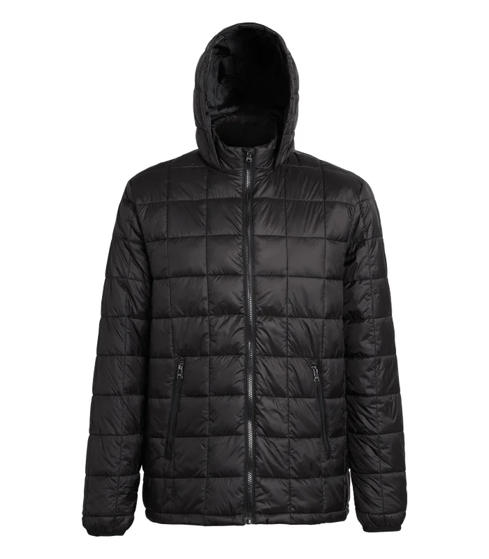 2786 2786 Box quilt hooded jacket in Black