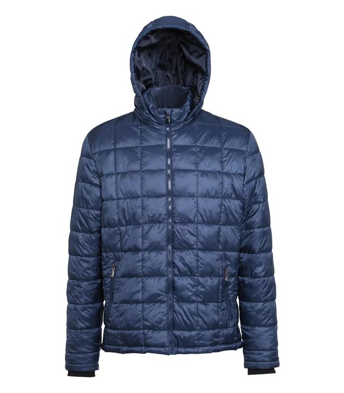 2786 2786 Box quilt hooded jacket in Navy