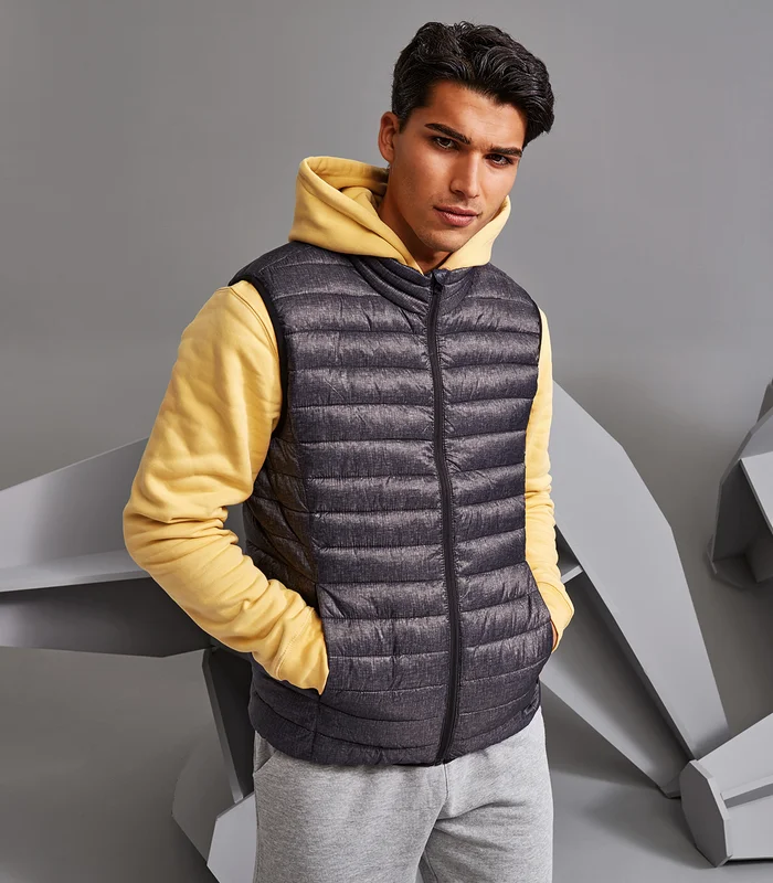 2786 2786 Melange padded gilet in Charcoal Melange
