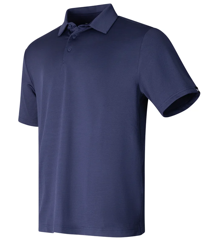 Under Armour Golf Under Armour Golf UA playoff 3.0 stripe polo LB microstripe in Midnight Navy/White/Midnight Navy