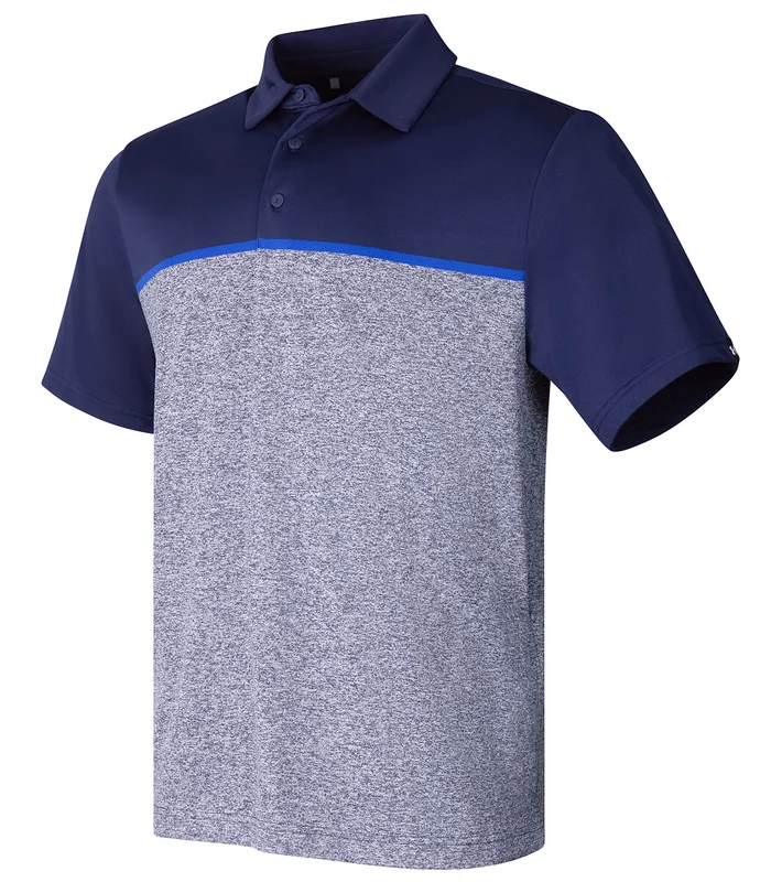 Under Armour Golf Under Armour Golf UA playoff 3.0 stripe polo LB edge lit in Midnight Navy/Royal/Midnight Navy