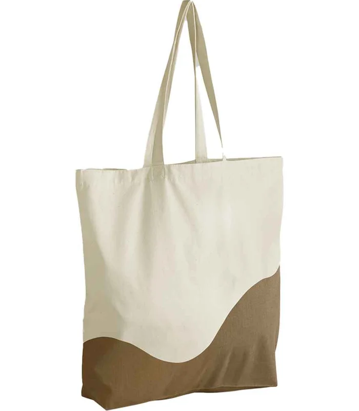 Westford Mill Westford Mill Organic Cotton Wave Print Maxi Tote Bag in NT/CA