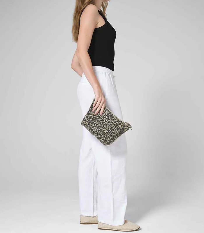 Westford Mill Westford Mill Leopard Print Canvas Accessory Bag in Vintage Leopard Print