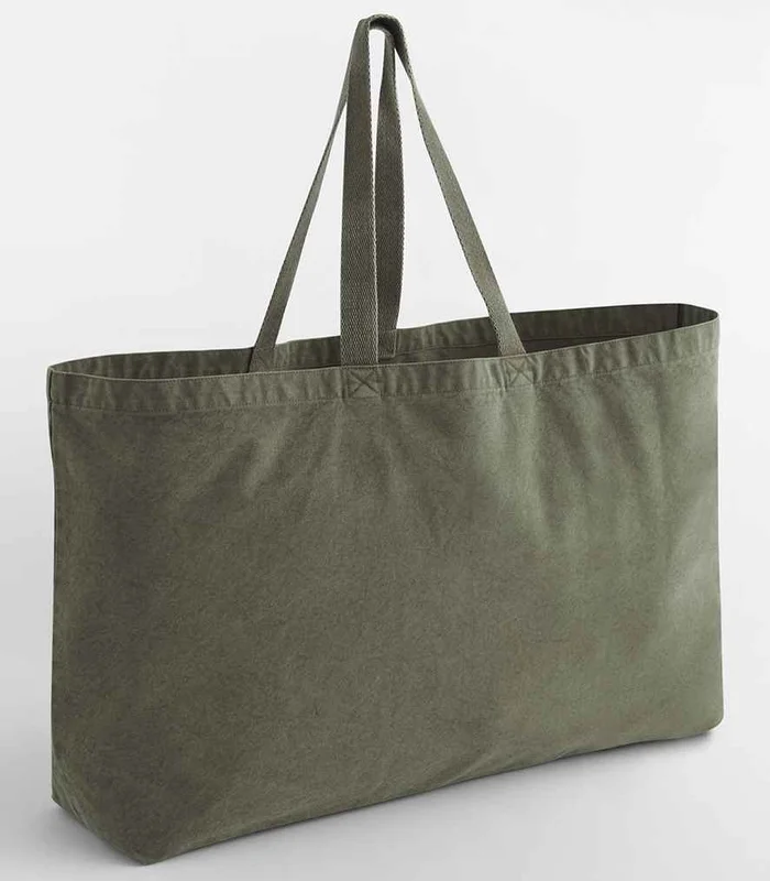 Westford Mill Westford Mill Garment Dyed Oversized Tote Bag in Vintage Moss
