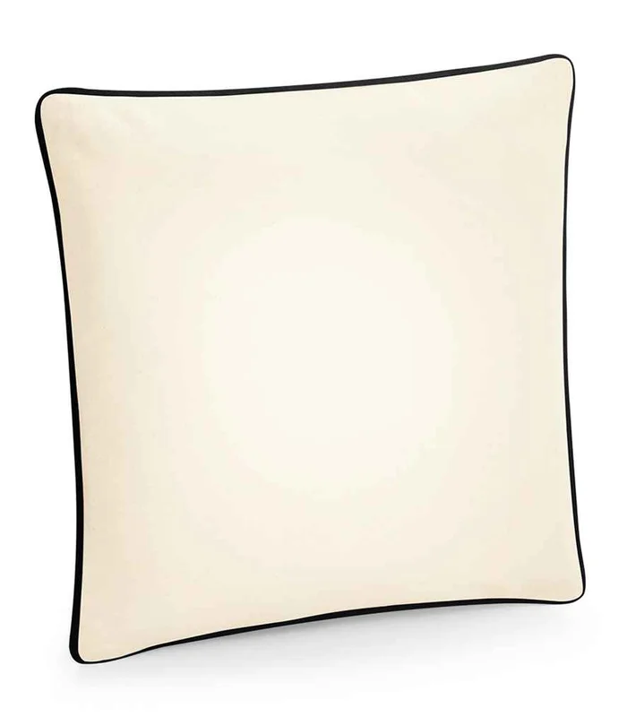 Westford Mill Westford Mill Fairtrade Piped Cushion Cover in NT/BK