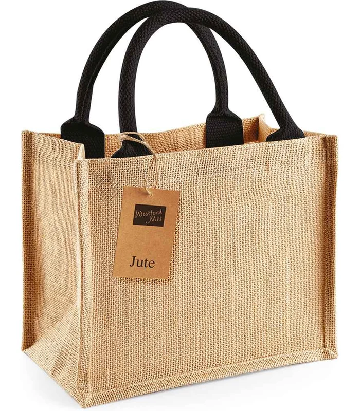 Westford Mill Westford Mill Jute Mini Gift Bag in NT/BK