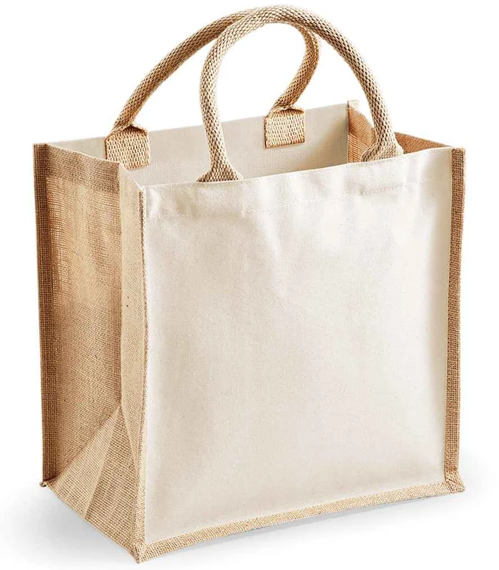Westford Mill Westford Mill Printers Midi Jute Tote Bag in NAT