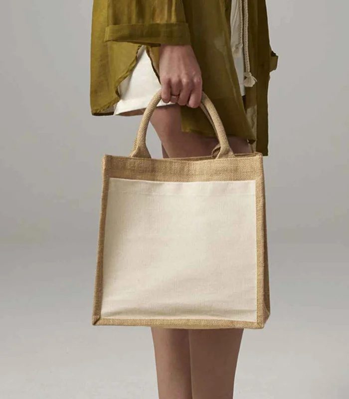 Westford Mill Westford Mill Pocket Jute Midi Tote Bag in NAT