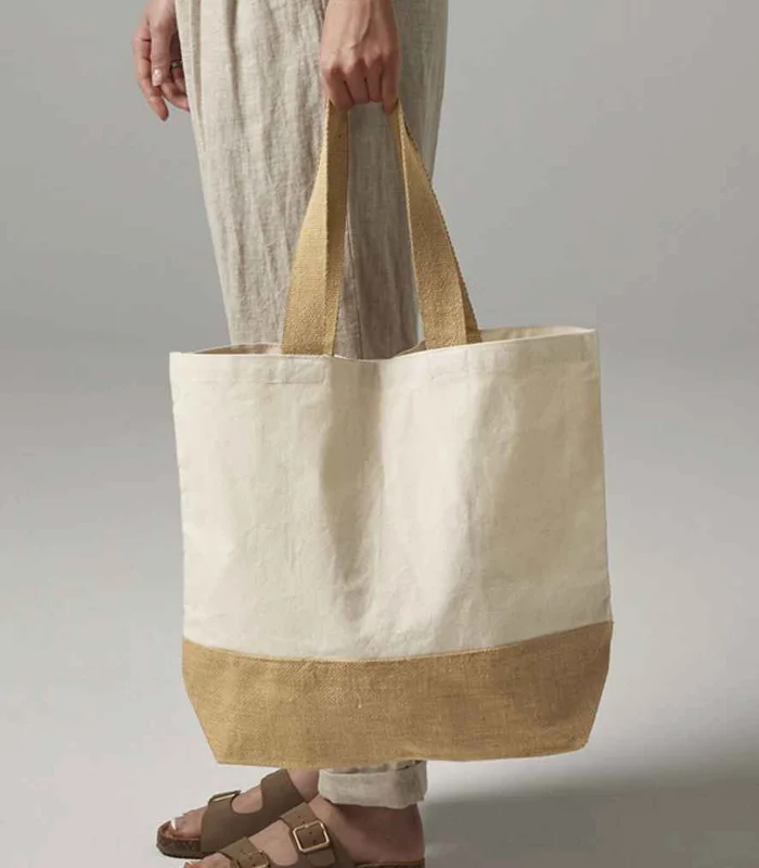 Westford Mill Westford Mill Jute Base Canvas Tote Bag in NAT