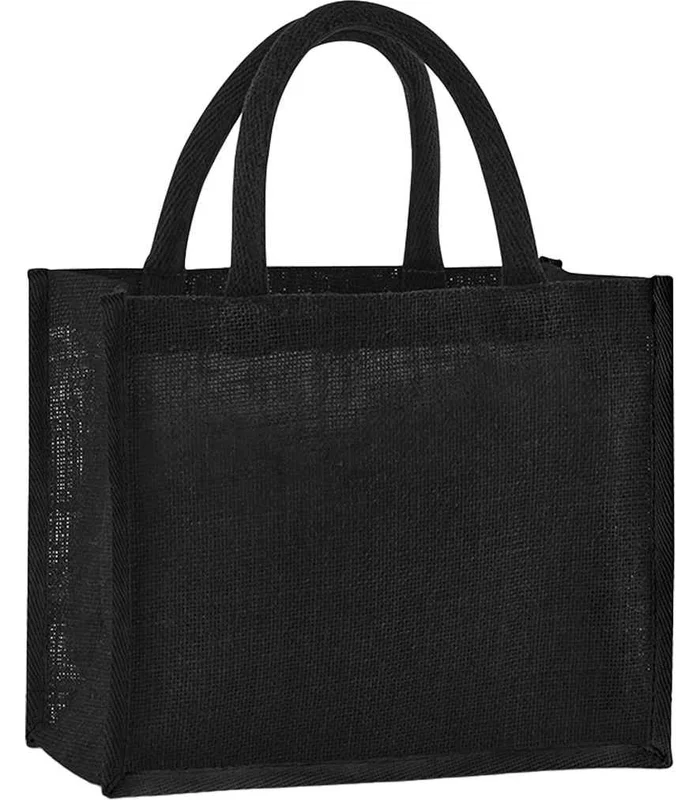 Westford Mill Westford Mill Natural Starched Jute Midi Tote Bag in BK/BK