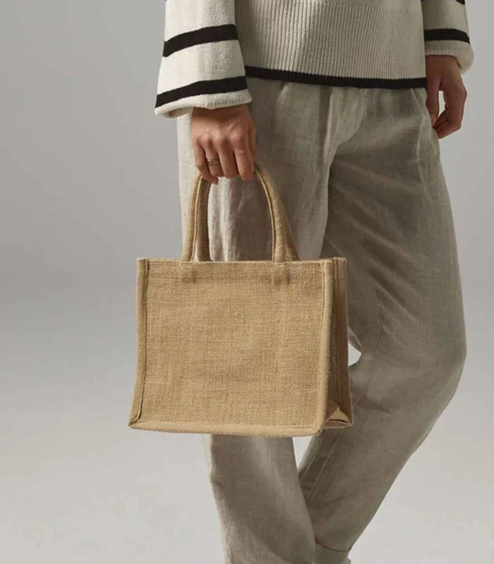 Westford Mill Westford Mill Natural Starched Jute Mini Gift Bag in NAT
