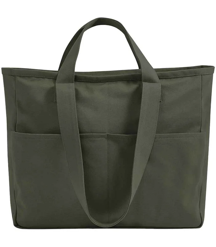 Westford Mill Westford Mill Double Handle Cargo Pocket Tote Bag in OLI