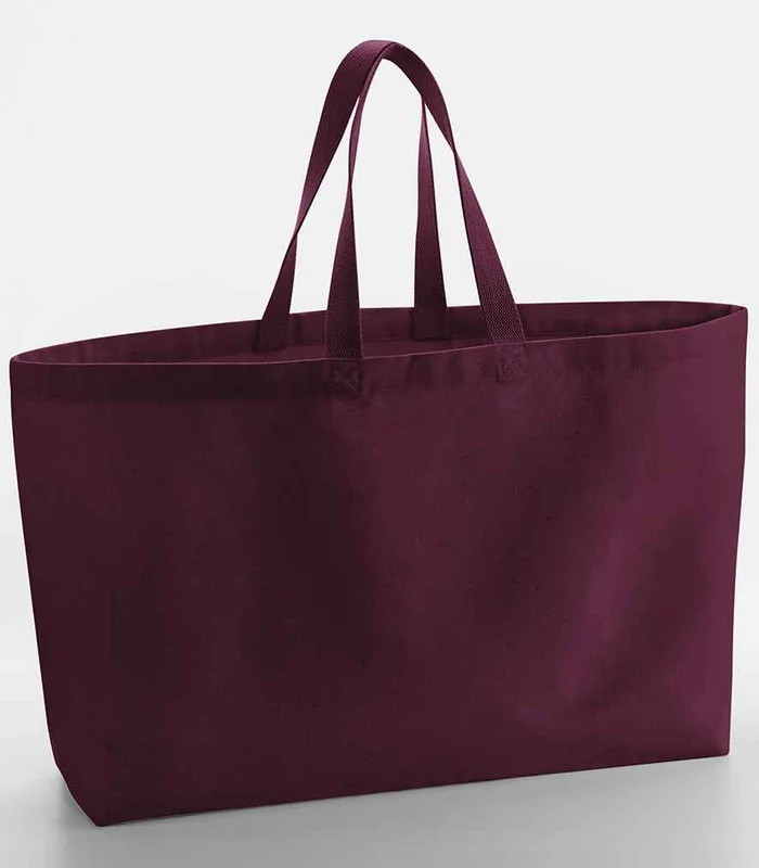 Westford Mill Westford Mill Oversized Canvas Tote Bag in Burgundy