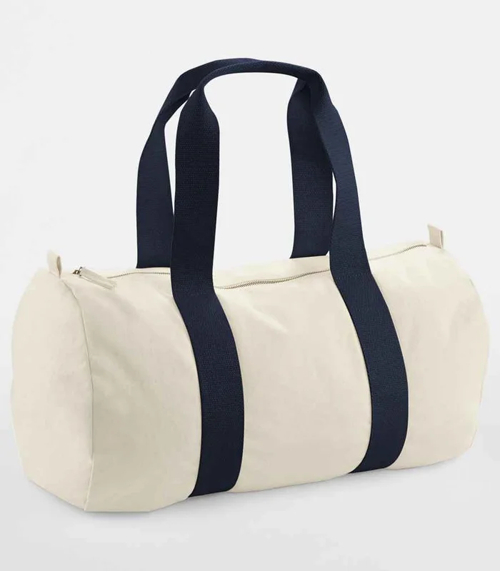 Westford Mill Westford Mill EarthAware® Organic Barrel Bag in Natural/French Navy